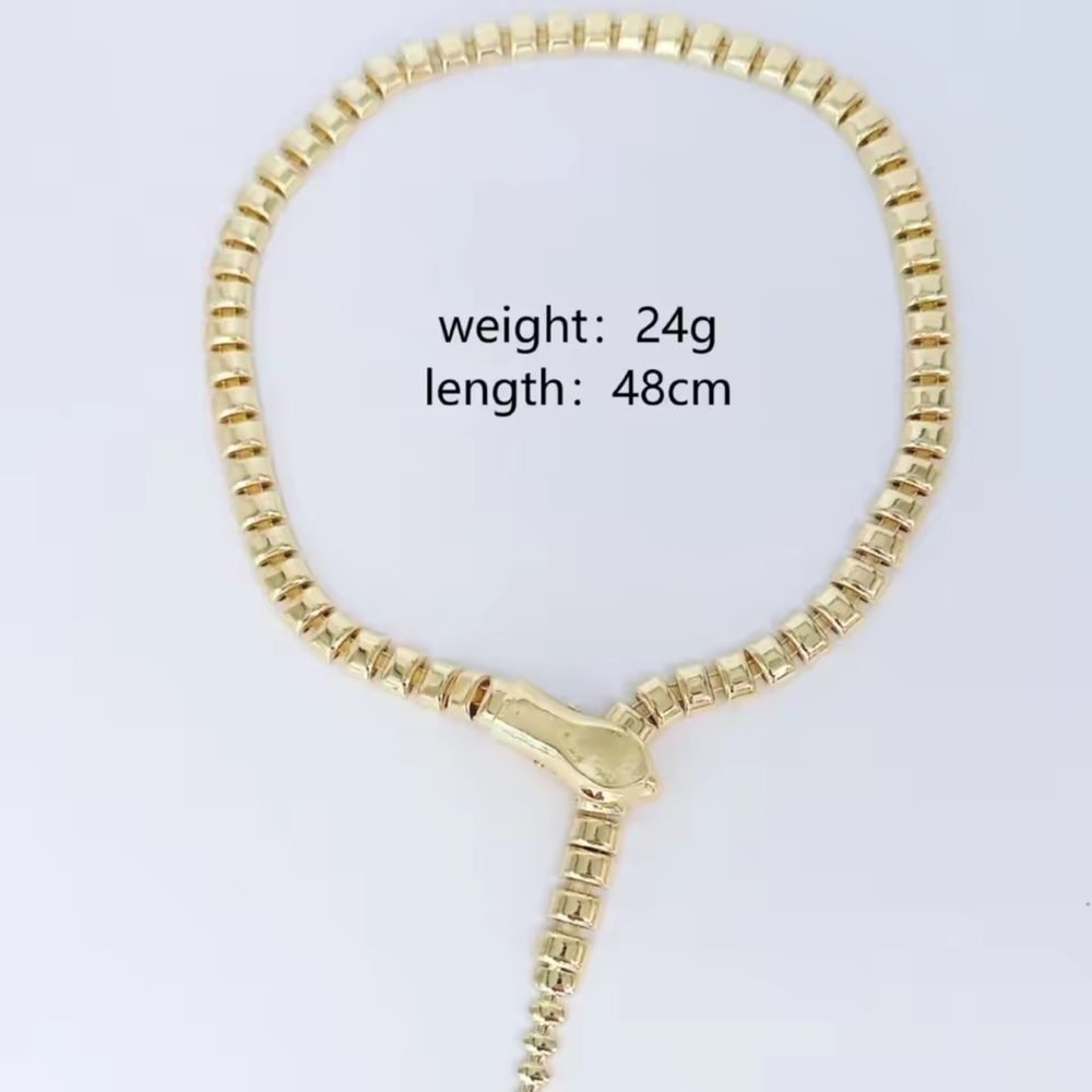 Gold Snake-Style Choker Necklace - Picture 5 of 6